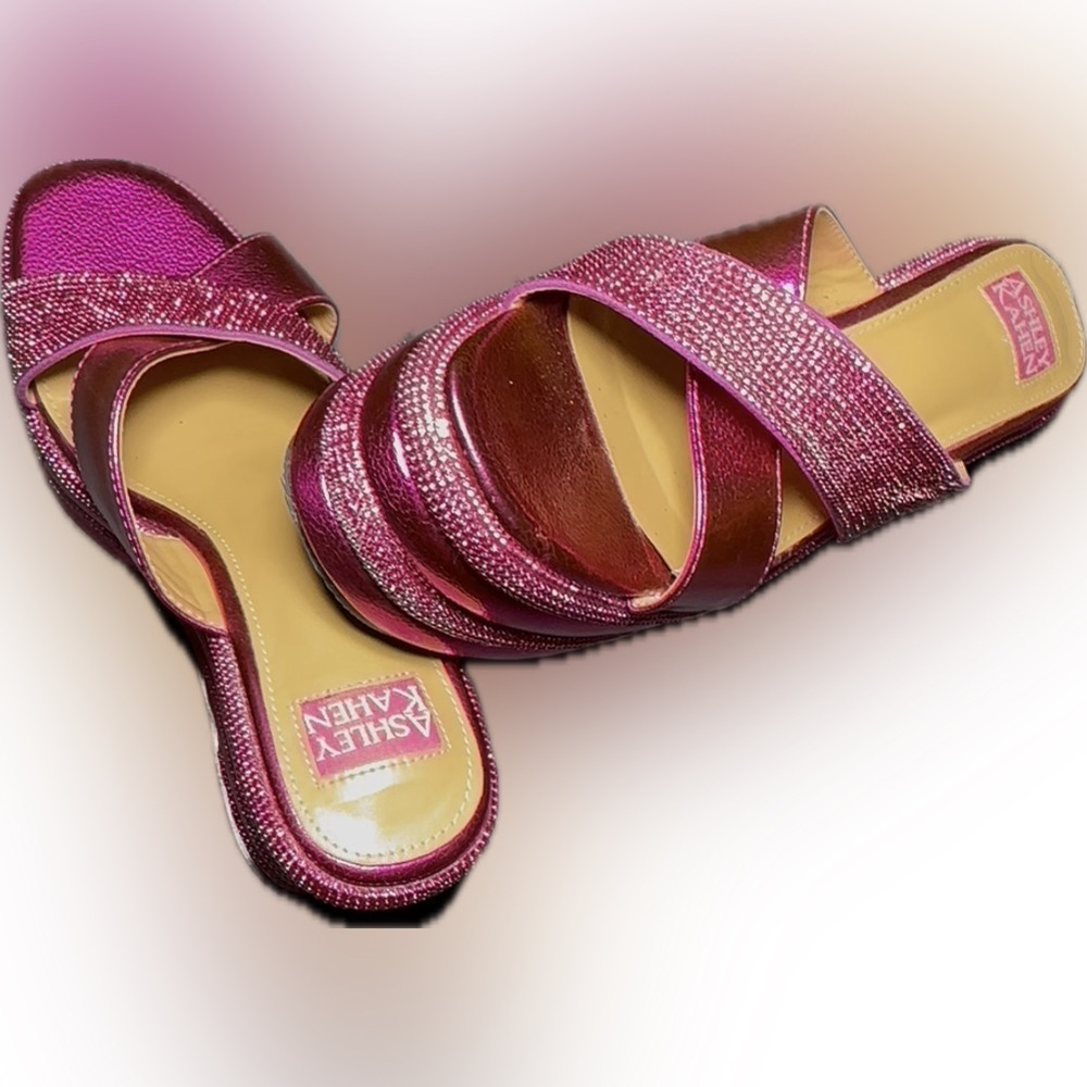 Ashley Kahen Carnival Pink Wedge Sandal size 7 - Picture 6 of 8